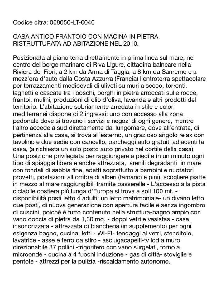 Apartamento Frantoio Riva Ligure Exterior foto